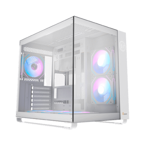 OCYPUS IOTA C70 Mid-Tower Case Dual Tempered Glass 6 ARGB Fans White - IOTA-C70-WHD600XX-GL