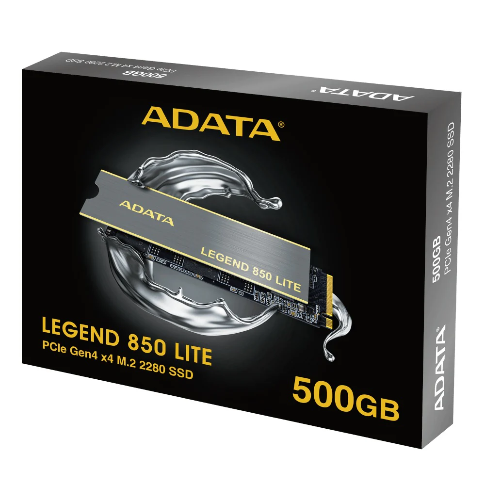 Adata LEGEND 850 LITE 500GB M.2 PCIe Gen4 x4 NVMe SSD – AD-ALEG-850L-500GCS...
