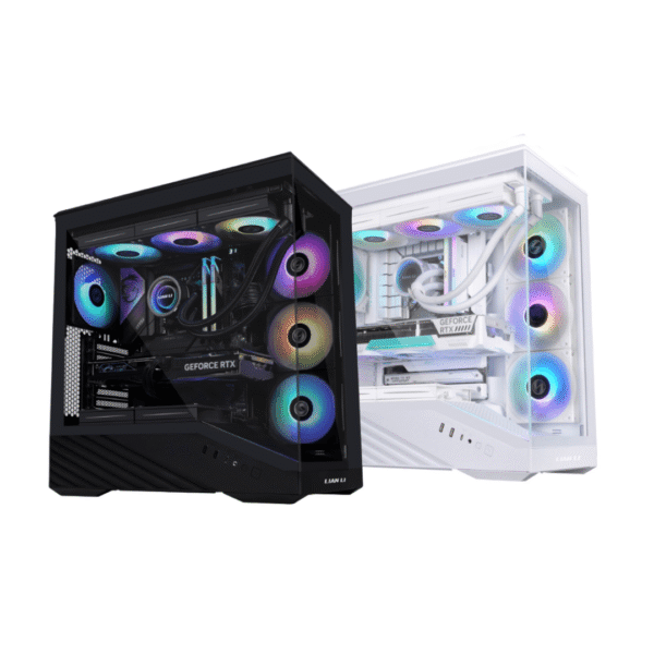 Lian Li Vector V100 / Vector V100R Black/White - Mid-Tower ATX Case with Dual Tempered Glass, Back-Connect Motherboard Support, ARGB Fans (V100RX | V100RW), and Pre-Installed GPU Bracket