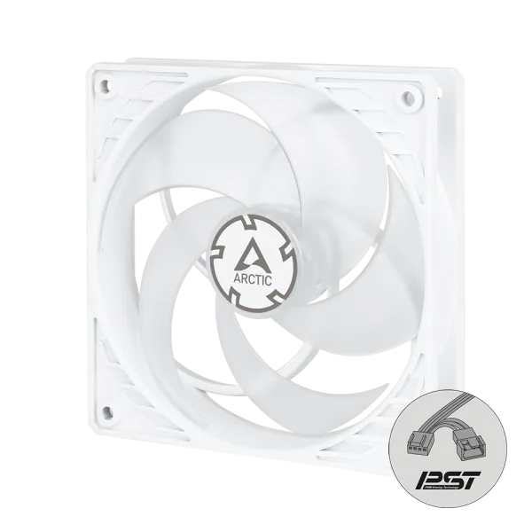 ARCTIC P12 PWM PST 120 mm Case Fan Fluid Dynamic Bearing White Transparent Single Fan or 5 Pack - ACFAN00132A
