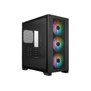 Cooler Master Elite 301 Black Mini Tower Case with Tempered Glass and ARGB Fans - E301-KGNN-S00