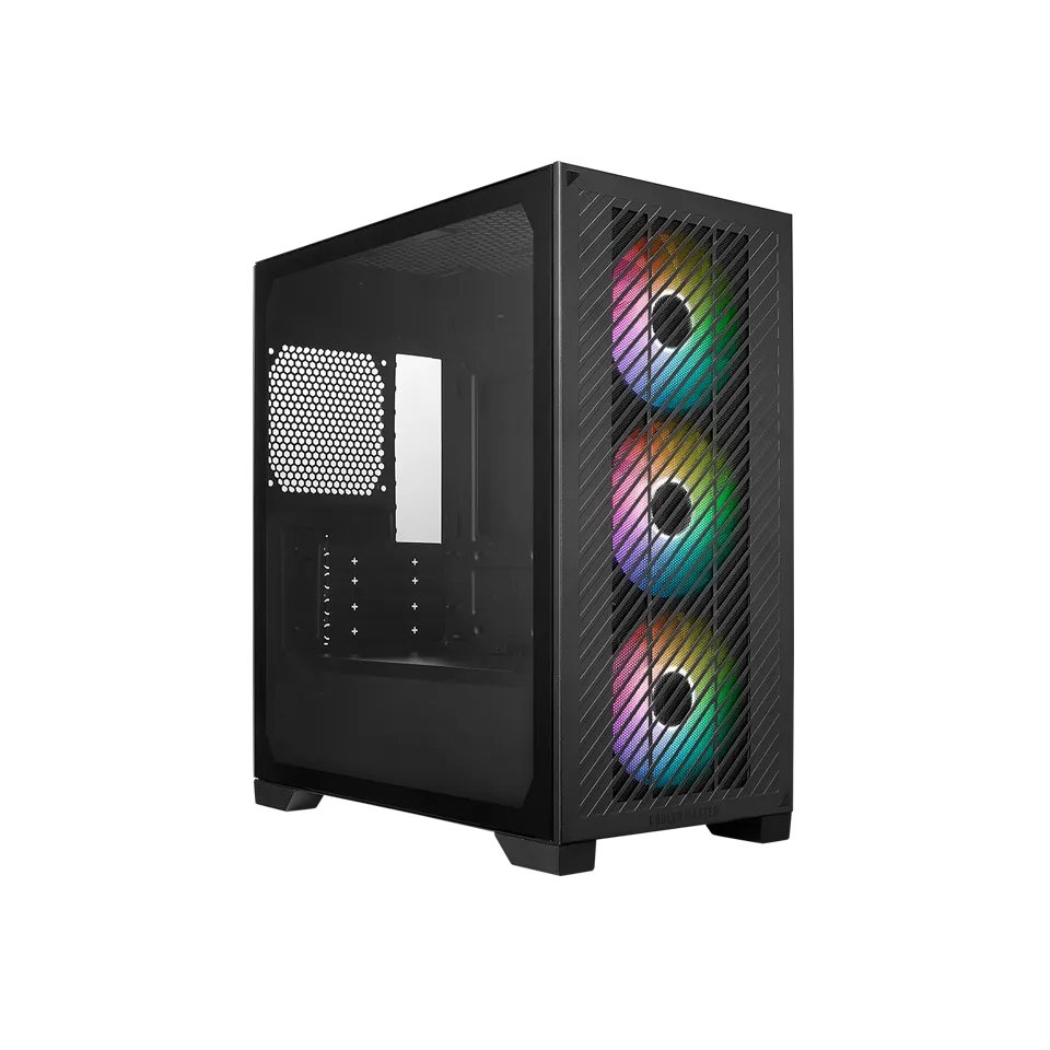 Cooler Master Elite 301 Black Mini Tower Case with Tempered Glass and ARGB Fans – E301-KGNN-S0...