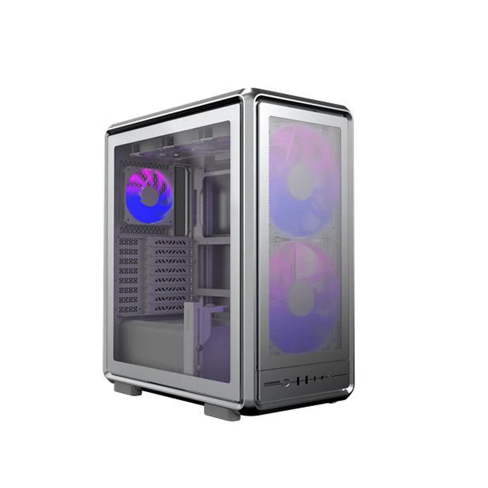 Cooler Master MasterFrame 500 Mesh Open-Frame Mid-Tower Case Silver ARGB Tempered Glass USB 3.2 Gen ...