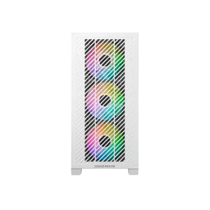 Cooler Master Elite 301 White Mini Tower Case with Tempered Glass and ARGB Fans - E301-WGNN-S00