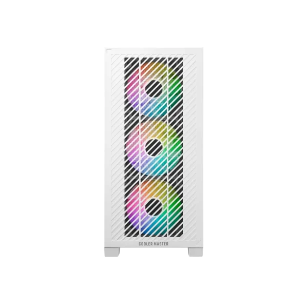 smart Cooler Master Elite 301 White Mini Tower Case with Tempered Glass and ARGB Fans - E301-WGNN-S00