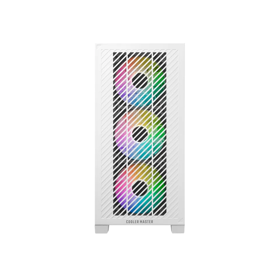Cooler Master Elite 301 White Mini Tower Case with Tempered Glass and ARGB Fans – E301-WGNN-S0...