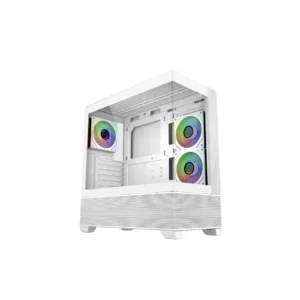 Cooler Master Elite 690 Mid-Tower ATX Case White Wood Tempered Glass USB 3.2 Gen 2x2 Type-C - E690-WHNN-S00