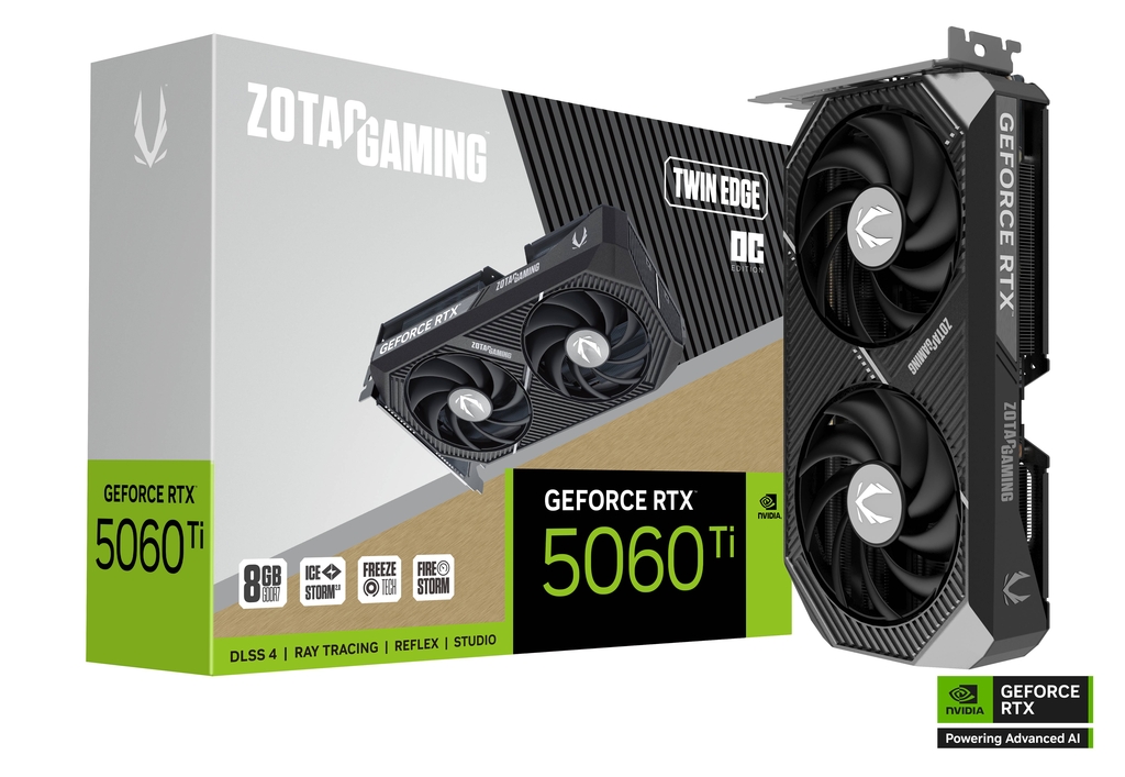 ZOTAC GAMING GeForce RTX 5060 Ti 8GB Twin Edge OC GDDR7 128-bit Dual Fan Blackwell Architecture DLSS...