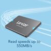 Lexar NQ100 512GB 2.5 Inch SATA III SSD Up to 550MB/s Read Shock Vibration Resistant - LNQ100X512G-RNNNG