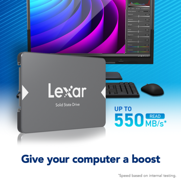 Lexar NS100 2TB 2.5 Inch SATA III SSD Up to 550MB/s Read 500MB/s Write Shock Vibration Resistant - LNS100-2TRB