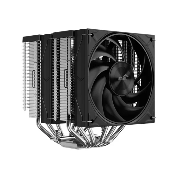 SAMA A60 Silver Dual-Tower 265W CPU Air Cooler with 2 PWM Fans - A60-XXWNNXOX-G