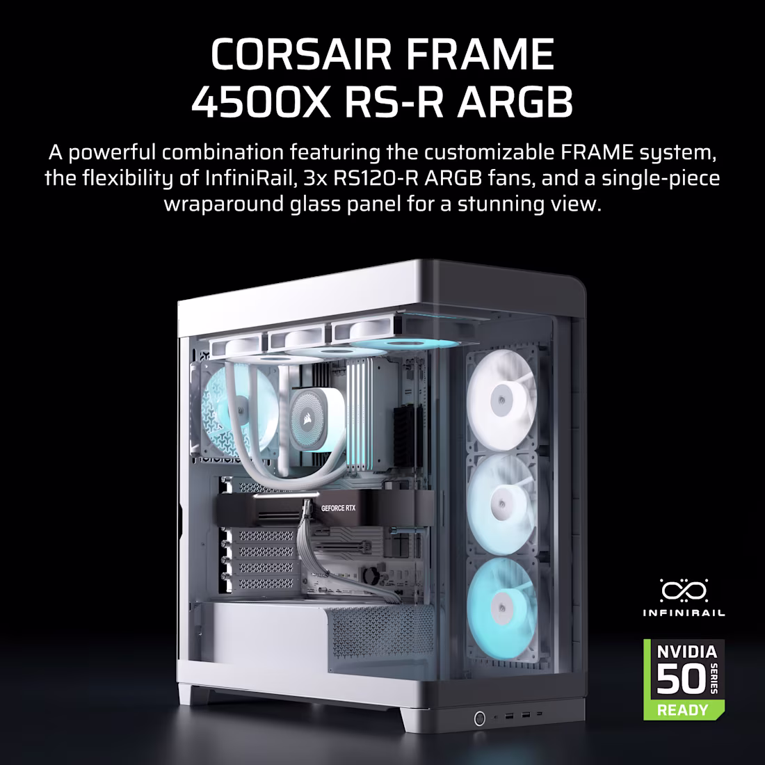 CORSAIR FRAME 4500X RS-R ARGB Curved Tempered Glass Mid-Tower White - CS-CC-9011315-WW 2 CORSAIR FRAME 4500X RS-R ARGB Curved Tempered Glass Mid-Tower White - CS-CC-9011315-WW - Image 2
