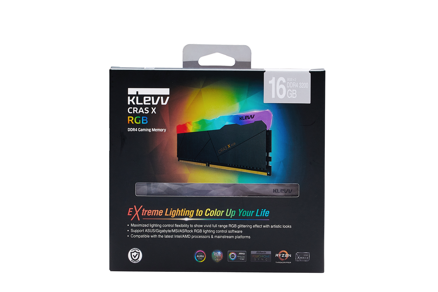 Klevv Cras X 16GB DDR4-3200 RGB Gaming Memory 16GB – KD4AGU880-32A160W...