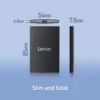 1 Lexar SL500 2TB Portable SSD USB 3.2 Gen 2x2 Up to 2000MB/s Read 1800MB/s Write IP54 Aluminum - LSL500X002T-RNBNG