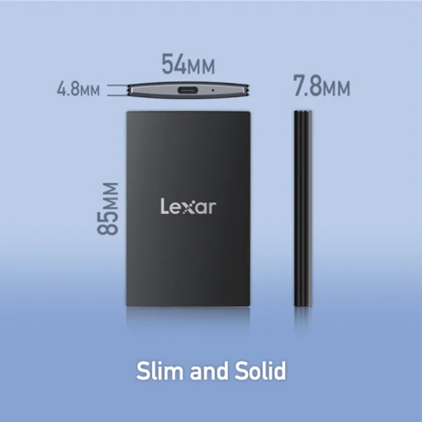 1 Lexar SL500 2TB Portable SSD USB 3.2 Gen 2x2 Up to 2000MB/s Read 1800MB/s Write IP54 Aluminum - LSL500X002T-RNBNG