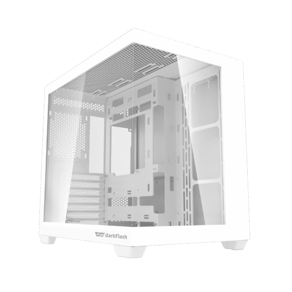 DarkFlash C285P V2 Dual Chamber ATX PC Case Tempered Glass - C285P-V2 Black | White