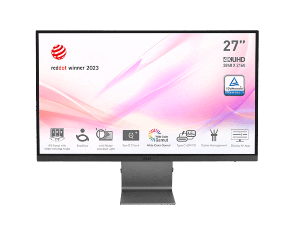 MSI Modern MD271UL 27 Inch 4K UHD IPS Monitor 3840x2160 60Hz USB-C 65W PD 99% DCI-P3 EyesErgo - MODERN MD271UL