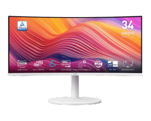 MSI Modern MD342CQP/W 34 Inch 1500R Curved VA Monitor UWQHD 3440x1440 120Hz 1ms USB-C 98W PD KVM - MODERN MD342CQP/W