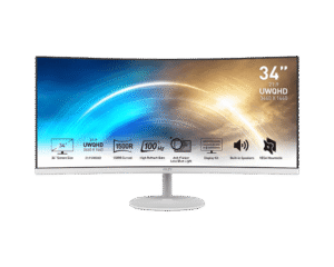 MSI PRO MP341CQ/W 34 Inch 1500R Curved VA Monitor UWQHD 3440x1440 100Hz 1ms HDR Ready Anti-Flicker - PRO MP341CQ/W