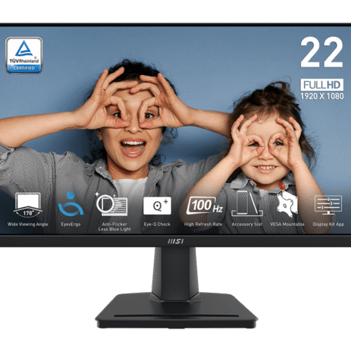 MSI PRO MP225V 21.45" Full HD VA 100Hz Monitor with 4000:1 Contrast, EyesErgo, Adaptive-Sync - PRO MP225V
