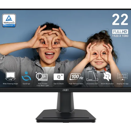 MSI PRO MP225V 21.45" Full HD VA 100Hz Monitor with 4000:1 Contrast, EyesErgo, Adaptive-Sync - PRO MP225V