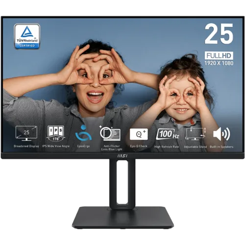 MSI PRO MP251P 24.5" Full HD IPS 100Hz Monitor with EyesErgo, 4-Way Adjustable Stand, AMD FreeSync - PRO MP251P
