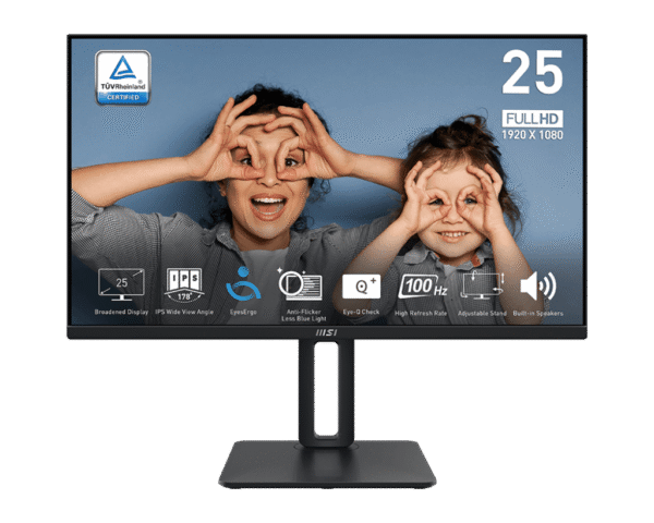 MSI PRO MP251P 24.5" Full HD IPS 100Hz Monitor with EyesErgo, 4-Way Adjustable Stand, AMD FreeSync - PRO MP251P