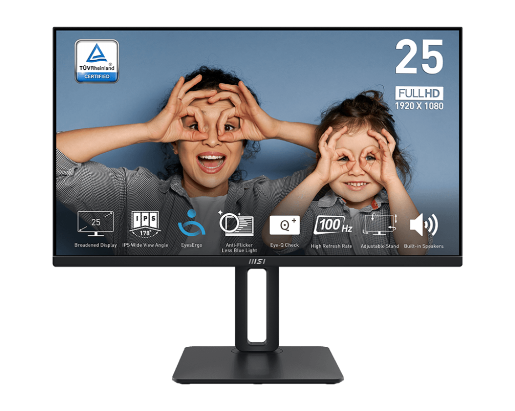 MSI PRO MP251P 24.5″ Full HD IPS 100Hz Monitor with EyesErgo, 4-Way Adjustable Stand, AMD FreeSync – PRO MP251P