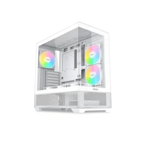 1740576507-1_Main_0000_1600x SAMA V40 270-Degree Dual Glass Mid-Tower with 6 ARGB Reverse Fans White - V40-WHADA6X1-GL
