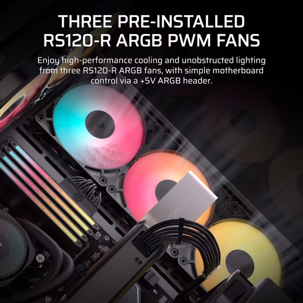 CORSAIR 3500X RS-R ARGB Wrap-Around Tempered Glass Mid-Tower Black - CS-CC-9011322-WW