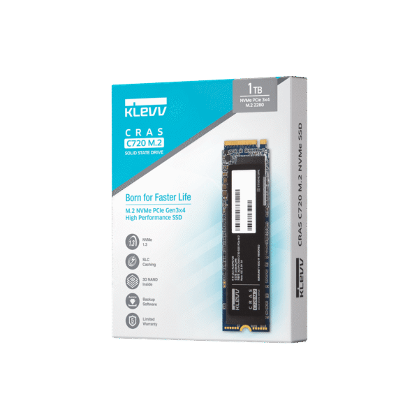 2 Klevv Cras C720 1TB M.2 NVMe PCIe Gen3x4 SSD 3400MB/s 3D TLC NAND - K01TBM2SP0-C72