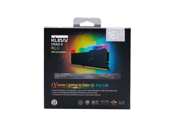Klevv Cras X RGB DDR4 8GB/16GB/32GB 3200/3600/4000 MHz Gaming Memory - KD48GU880-32A160W