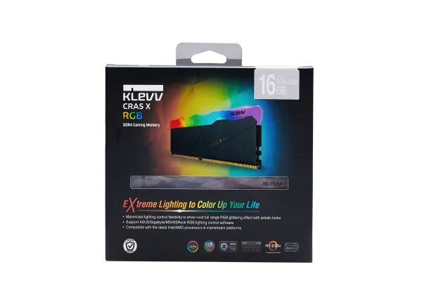 Klevv Cras X RGB DDR4 8GB/16GB/32GB 3200/3600/4000 MHz Gaming Memory - KD48GU880-32A160W