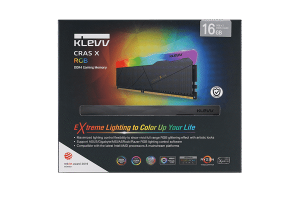 22 Klevv Cras X RGB DDR4 32GB (2x16GB) 3200 MHz Gaming Memory - KD4AGU880-32A160X