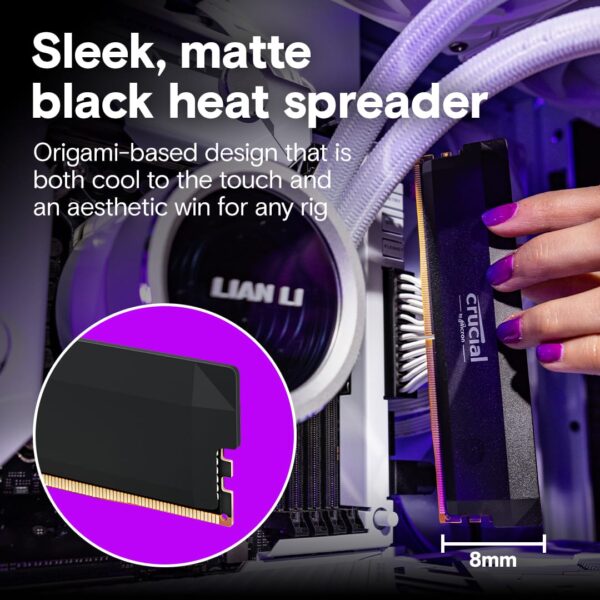 Crucial DDR5 Pro Memory: OC Gaming Edition Black Heat Spreader G Crucial Pro 32GB (2x16GB) DDR5-6000 CL40 UDIMM White - CP2K32G60C40U5U