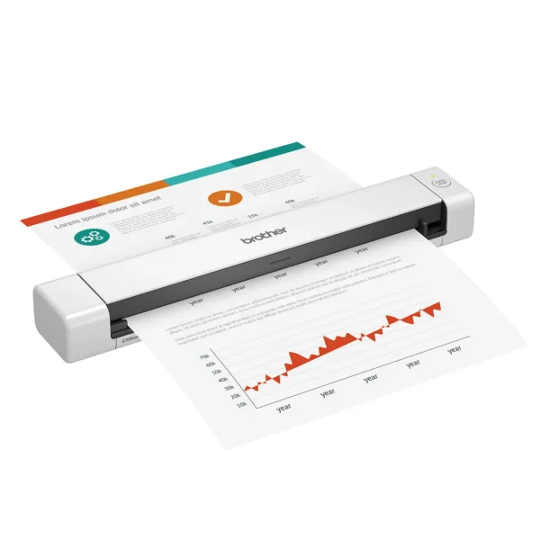 Brother DS-640 Portable USB-Powered Mobile Document Scanner, 15ppm, 600dpi, 1.8m Long Paper - DS-640