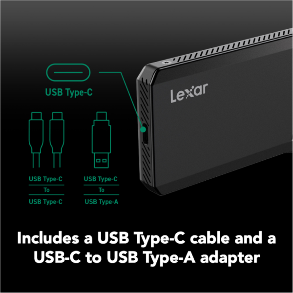 Lexar Professional SL600 Portable SSD 4TB Graphite Grey USB 3.2 Gen 2x2 2000MB/s Aluminum - LSL600X004T-RNBNG