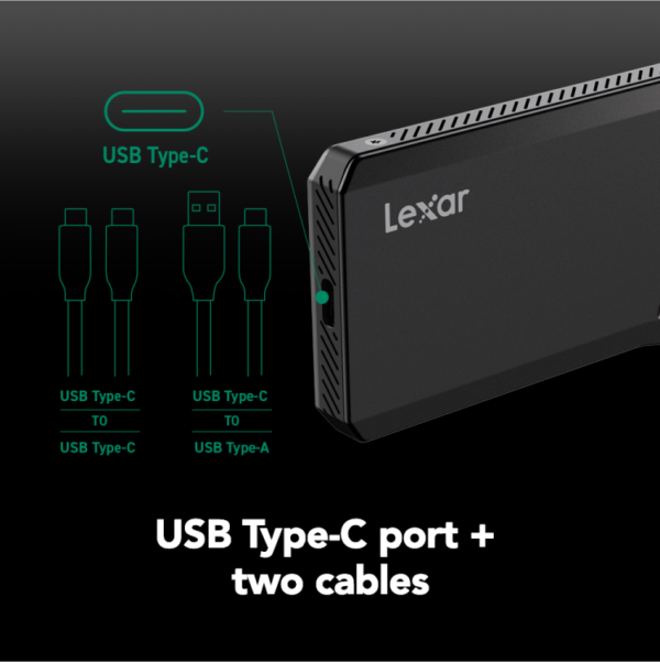 Lexar Professional SL600 Portable SSD 2TB Graphite Grey USB 3.2 Gen 2x2 2000MB/s Aluminum - LSL600X002T-RNBNG