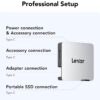 Lexar Professional Go Portable SSD with Hub SL400 2TB Silver USB 3.2 Gen 2 1050MB/s IP65 - LSL400S002T-RNSNG