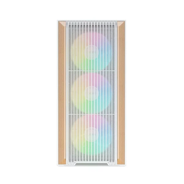 SAMA Z60 Walnut Wood Wide-Body Mid-Tower with 4 ARGB 140 mm Fans White - Z60-WHAWA4X1-GL