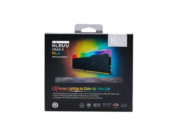 Klevv Cras X RGB DDR4 8GB/16GB/32GB 3200/3600/4000 MHz Gaming Memory - KD48GU880-32A160W