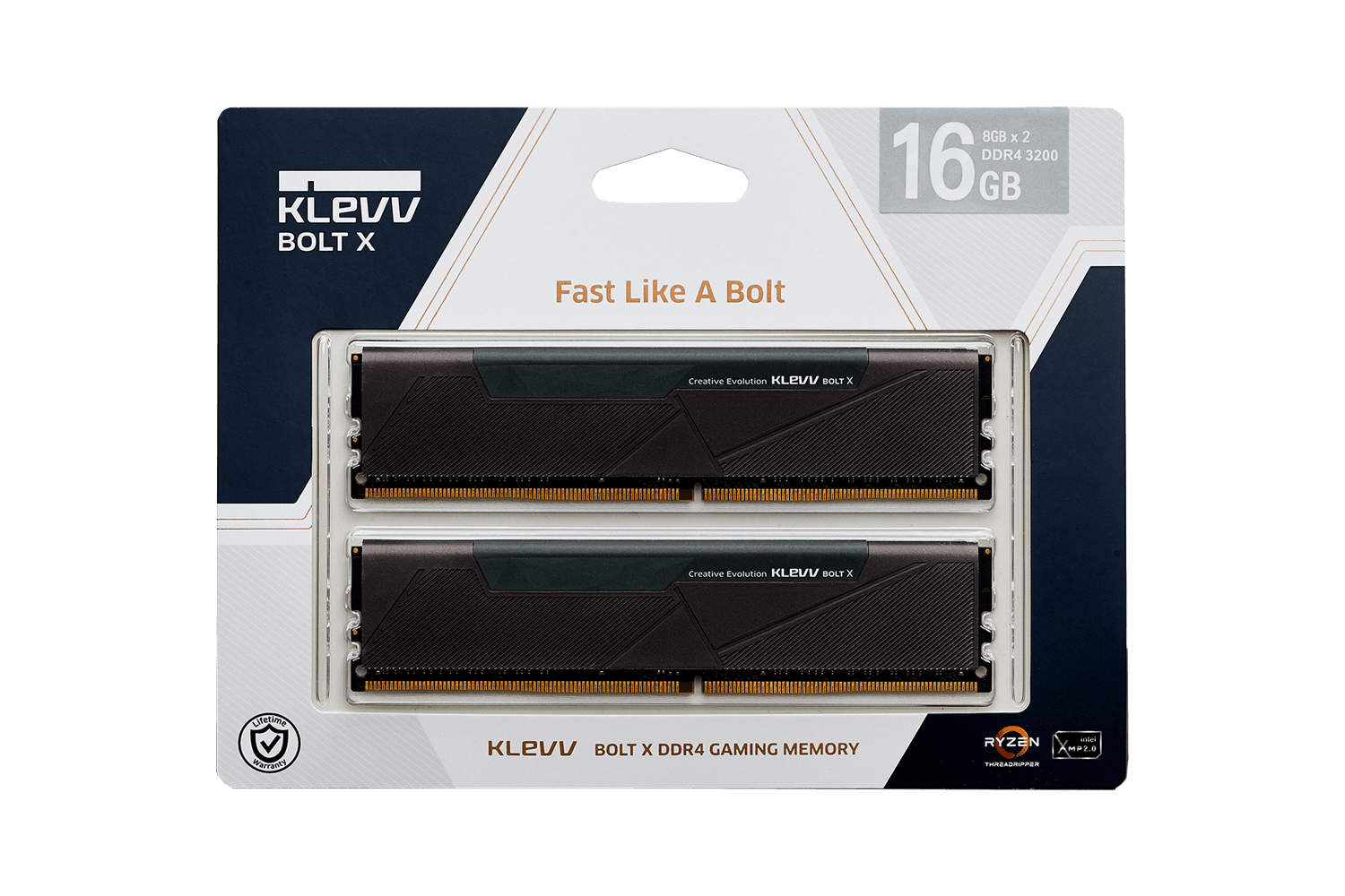 Klevv Bolt X DDR4 16GB (8GB x2) 3200/3600 MHz Gaming Memory