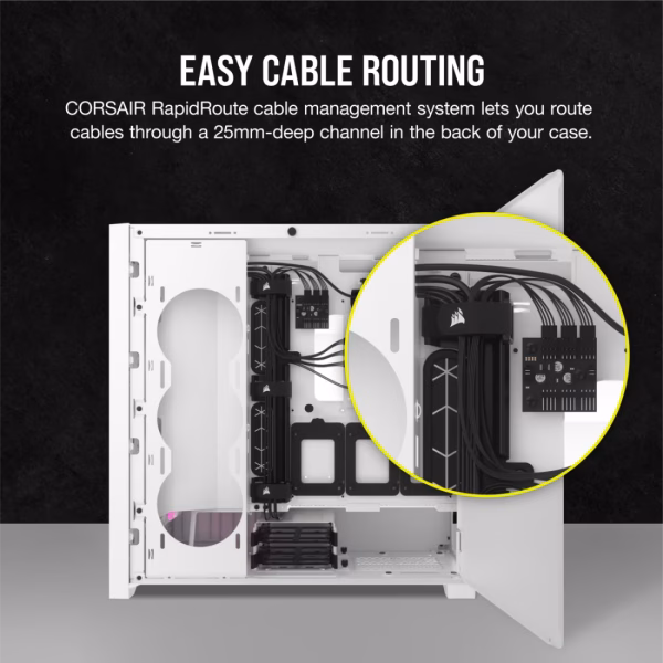 CORSAIR iCUE 5000D RGB AIRFLOW Tempered Glass Mid-Tower True White - CS-CC-9011243-WW