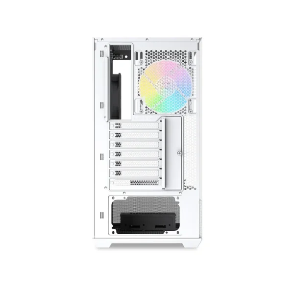 SAMA V40 270-Degree Dual Glass Mid-Tower with 6 ARGB Reverse Fans White - V40-WHADA6X1-GL
