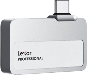 Lexar Professional Go Portable SSD 1TB USB 3.2 Gen 2 1050MB/s Read 1000MB/s Write Silver IP65 - LSL400X001T-RNSNG