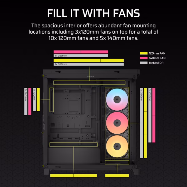 CORSAIR FRAME 4500X RS-R ARGB Curved Tempered Glass Mid-Tower Black - CS-CC-9011314-WW