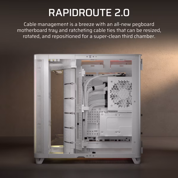 6 CORSAIR AIR 5400 RS-R ARGB Tempered Glass Mid-Tower White - CS-CC-9011319-WW