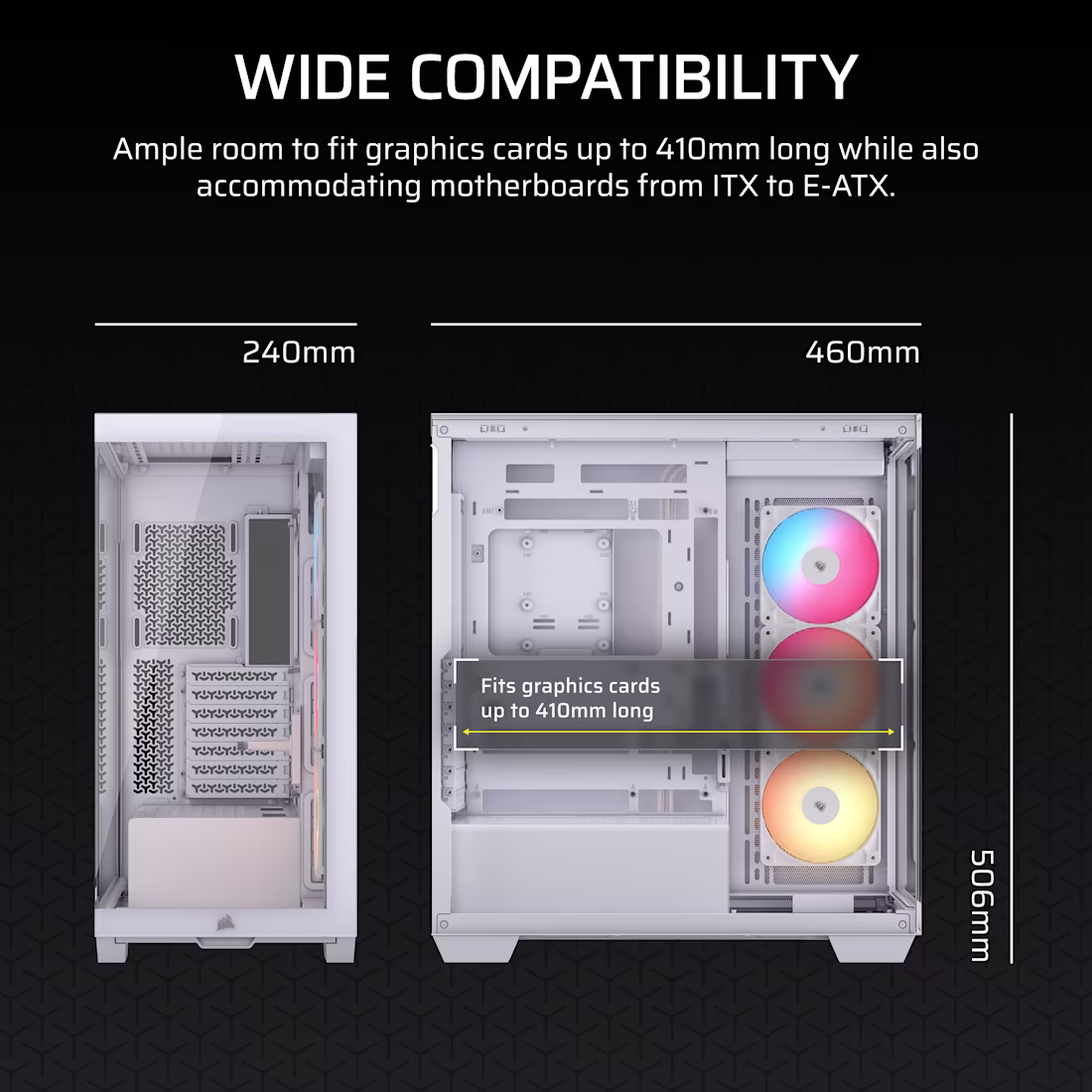CORSAIR 3500X RS-R ARGB Wrap-Around Tempered Glass Mid-Tower White - CS-CC-9011323-WW 6 CORSAIR 3500X RS-R ARGB Wrap-Around Tempered Glass Mid-Tower White - CS-CC-9011323-WW - Image 6