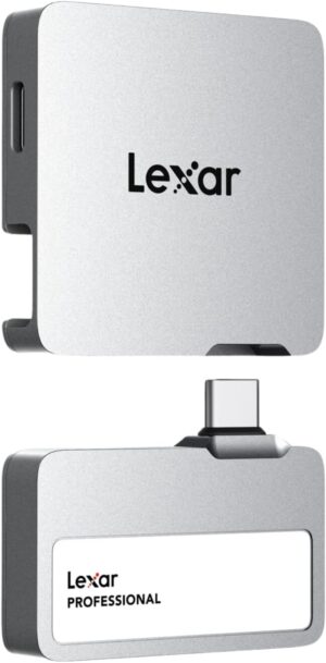 Lexar Professional Go Portable SSD with Hub SL400 2TB Silver USB 3.2 Gen 2 1050MB/s IP65 - LSL400S002T-RNSNG
