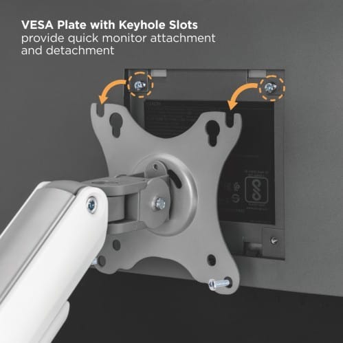 62f6503e327ffa0002aba3a9 Brateck LDT63 Dual Spring-Assisted Monitor Arm 17-32 inch Dual Screen Matte Silver Clamp/Grommet - Brateck-LDT63-C024 Silver